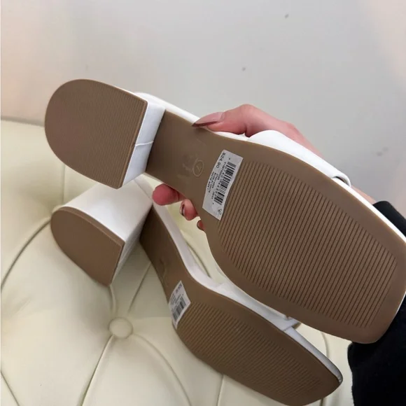 Windsor White Wedge Sandal Slides - Picture 5 of 5